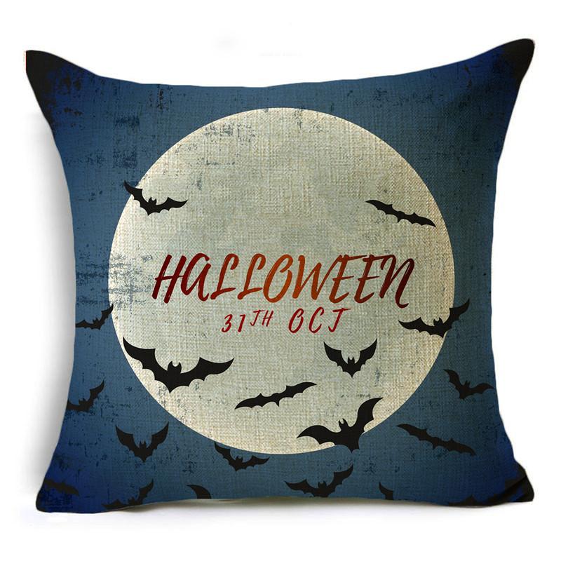 Halloween Pillow Cover Dark Moon Night Festive Atmosphere Sofa Decoration Waist Pillow Cushion Cover 40*40cm/45*45cm/50*50cm