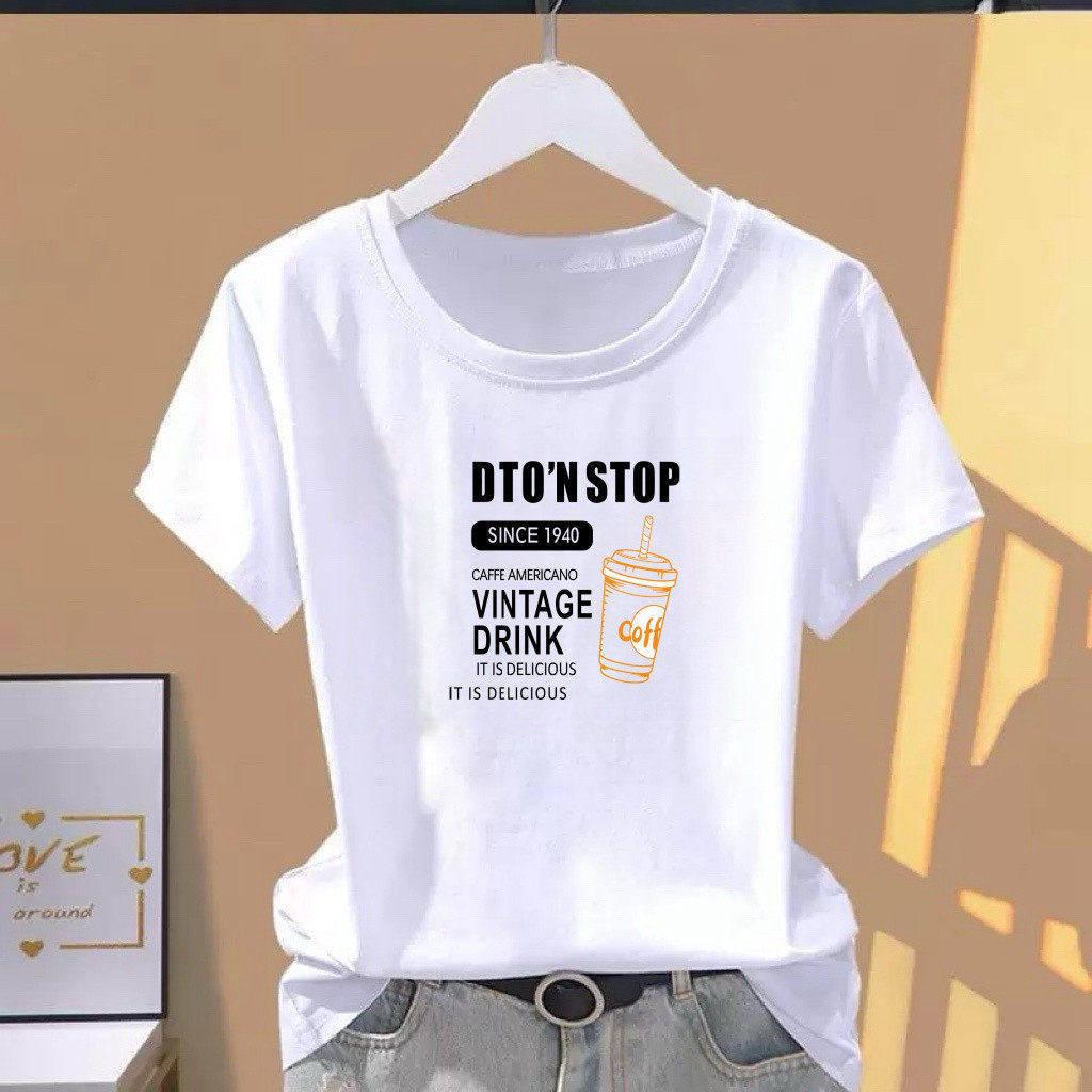 Casual Style Women's Slim-Fit White Letter Print T-Shirt - 2026 New Arrival