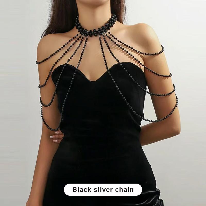 Catena Corpo Ragazza Sexy Calda Catena Vita Moda Donna Sfilata Catena Spalla Perla Sintetica Catena Bustier Catena per Vestiti