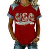 Damen Frühlingstop Sommerhemden für Damen Lässiges USA-Print-Design Damen Sommerhemden Damen Sommeroberteile Schick Lässig