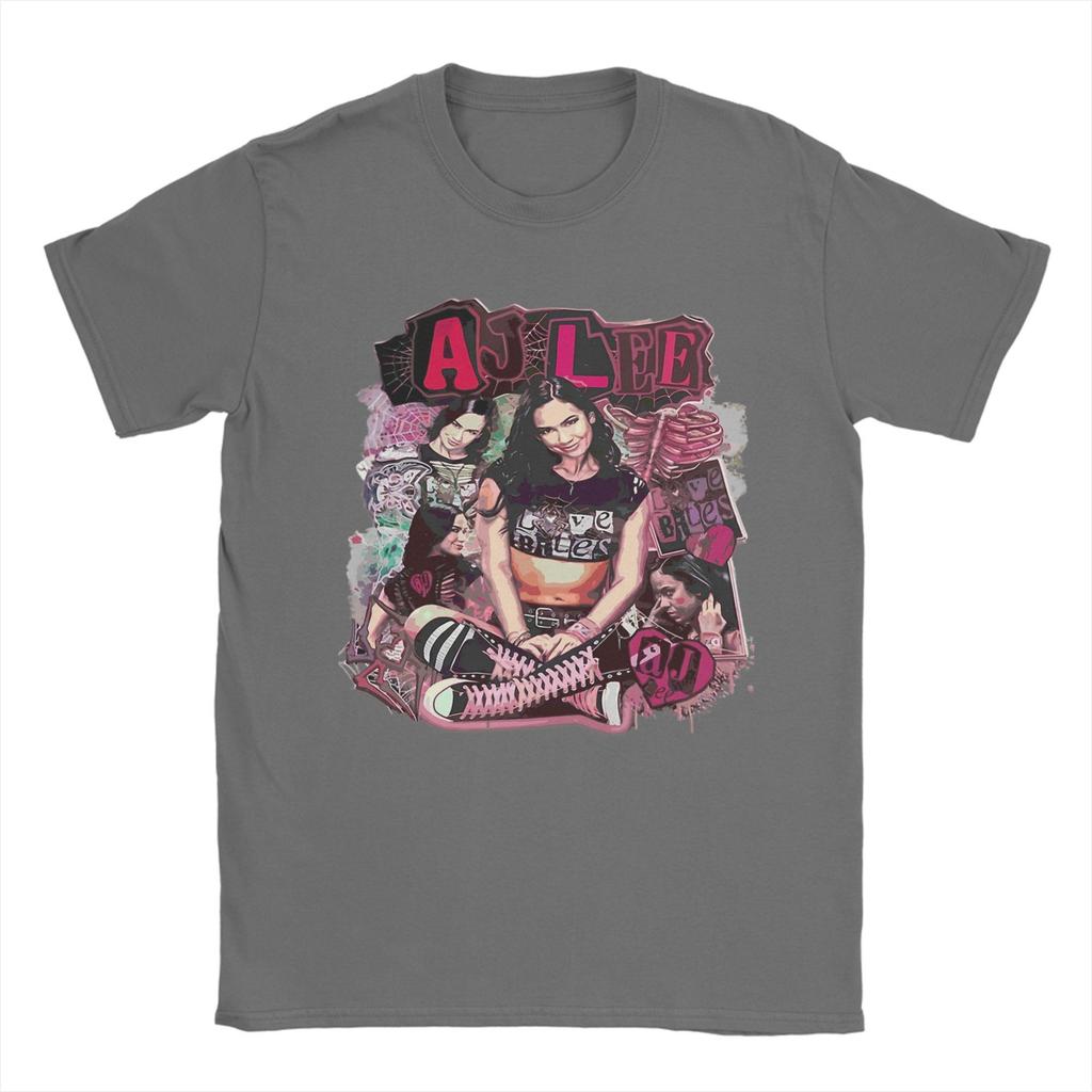 Vintage Aj Lee Wresler T Shirts for Men Pure Cotton Awesome T-Shirt Crewneck Tee Shirt Short Sleeve Clothes Plus Size