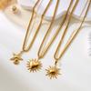 Beach Style Double Layer Stainless Steel Necklace With Starfish Shell And Heart Pendant For Women And Men