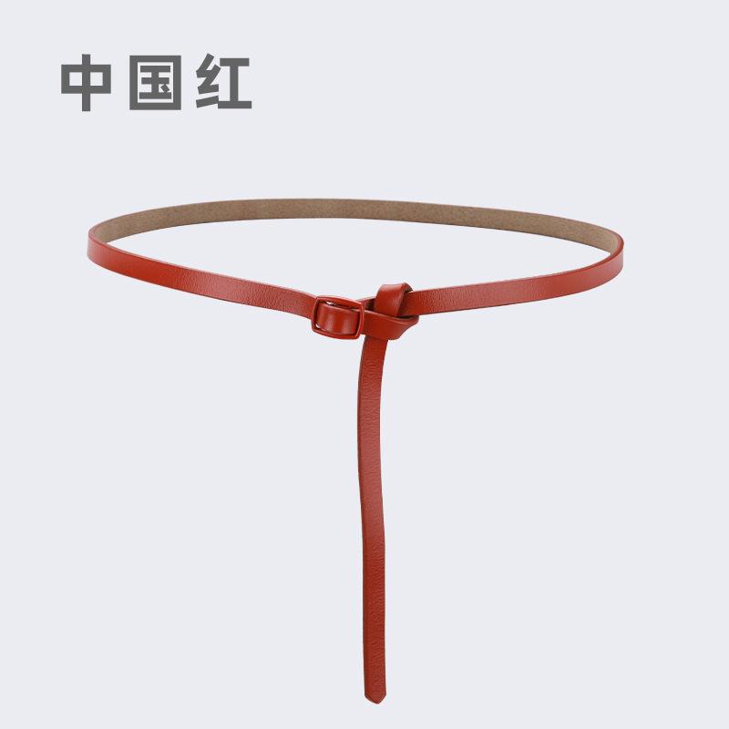 

Узловатый кожаный тонкий ремень для женщин, повседневная цепочка на талию, декоративный ремень для рубашки 105cm