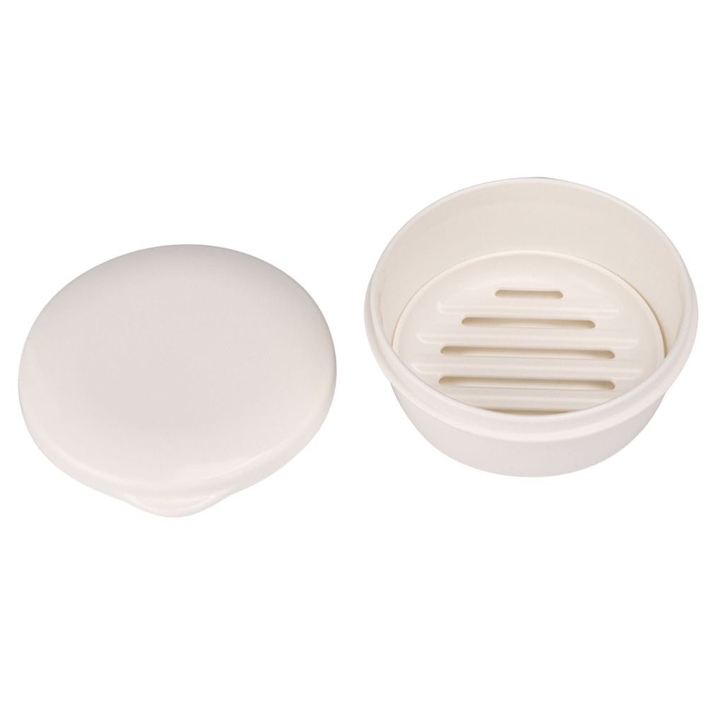 Plastic Soap Case White Soap Dish Round Corner Soap Box  Outdoor Camping