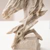 Vintage Style Horse Head Statue Collectible Resin Figurine Rustic Animal Bust Sculpture for Home Office Desk Decor