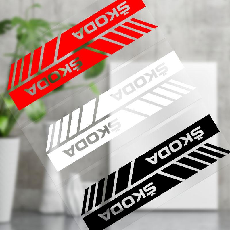 2 dona Avtomobil chiziqli stikerlari Orqa koʻrinish oynasi uchun aks ettiruvchi dekalalar bezagi Skoda Octavia Superb Rapid Kodiaq Karoq Fabia Kamiq Roomster Citigo uchun