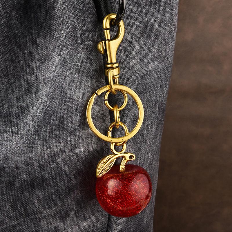 Apple Keychain Pendants Exquisite Car Keychain Bags Pendant Ornaments Women'S Handbag Accessories