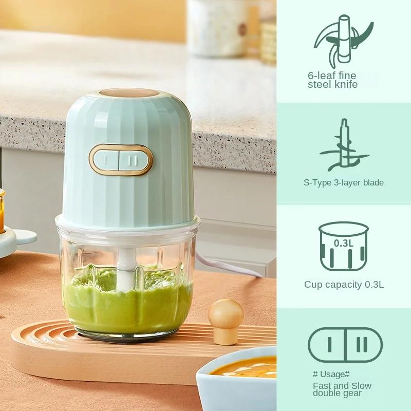 

Портативный кухонный комбайн 220 В 300 мл с множеством функций - идеально подходит для приготовления детского питания и измельчения продуктов, блендер, мясорубка