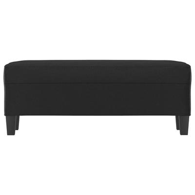 Black Bench 100 X 35 X 41 Cm Faux Leather