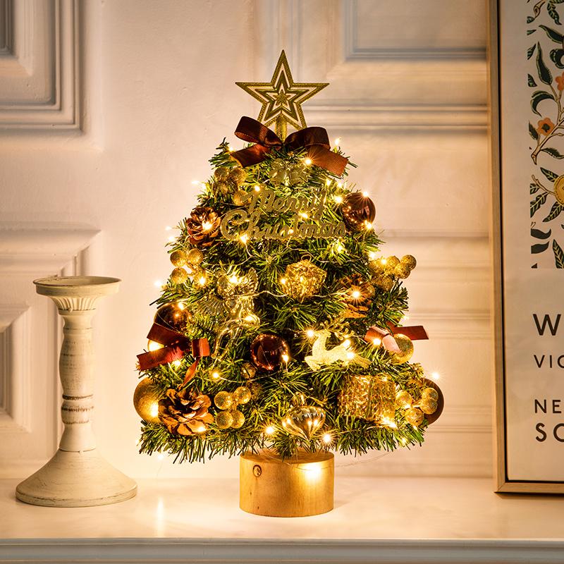 For New Christmas Tree Home Small Desktop Ornament Diy Material Packaging Decoration Christmas Decoration Mini Christmas Tree