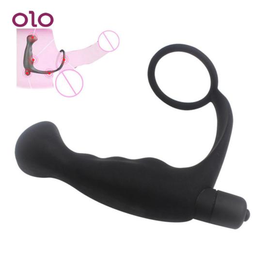 Men's Masturbation Plug Silicone Vibrator Sex Toy Prostate Ring G-Port Massager Adults