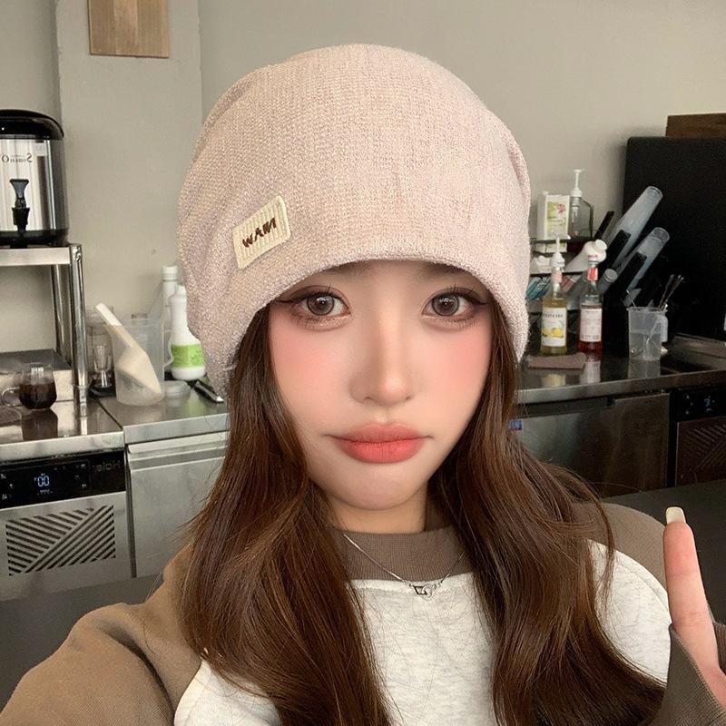 Fashion Thickened Winter Hat Keep Warm Women Girl Ear Protection Christmas Gift Pullover Hat Big Head Circumference Hat