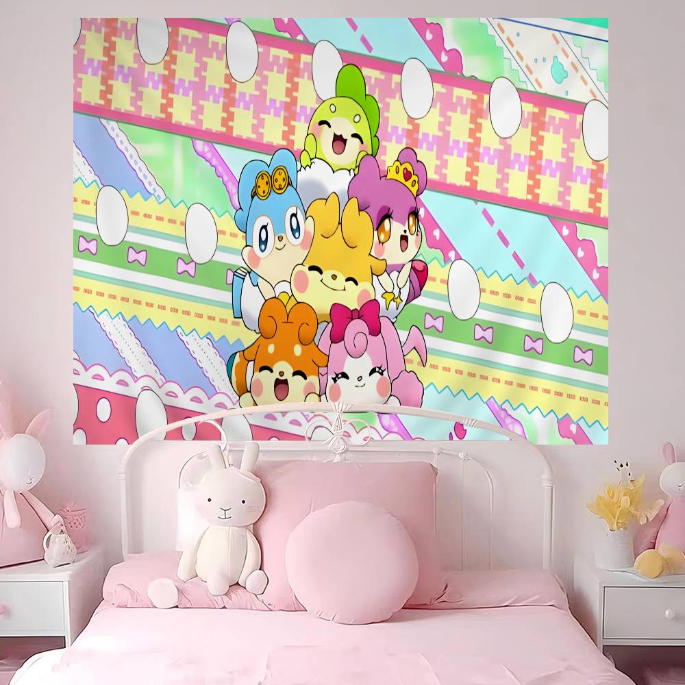 Cocotama Anime Cartoon Tapestry Art Science Fiction Room Home Decor Wall Hanging Home Decor