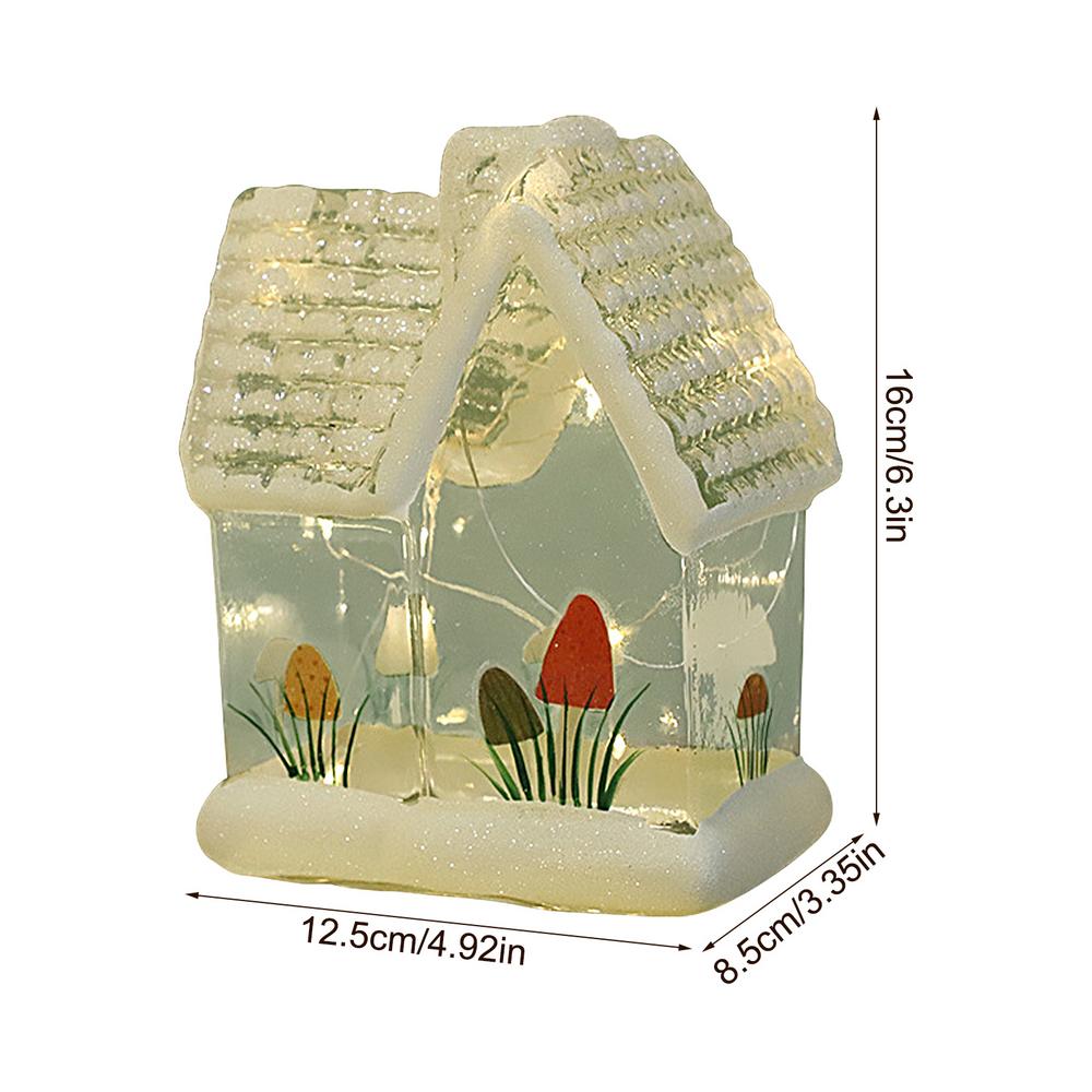 Christmas LED Light Glass Christmas House Luminouss Cabin Merry Christmas Decorations For Home Ornaments Kids Gift New Year