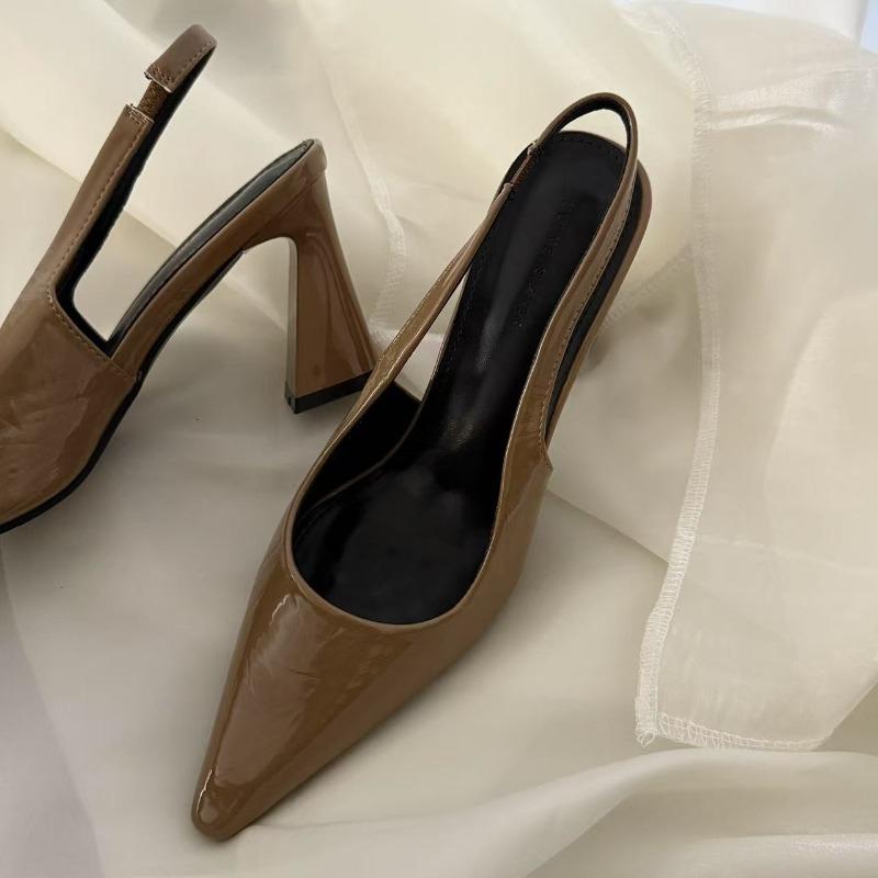 Fashion Summer Pointed Black Soft Bottom Low Heel Fashion Women's Shoes New Wedge Square Heel Sandals Buckle Wedge Women's High Heels