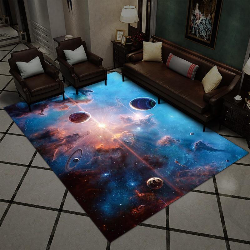 Nordic Carpets for Home Living Room Kids Bedroom Decor 3D Printed Non-slip Area Rugs Parlor Galaxy Space Floor Mats