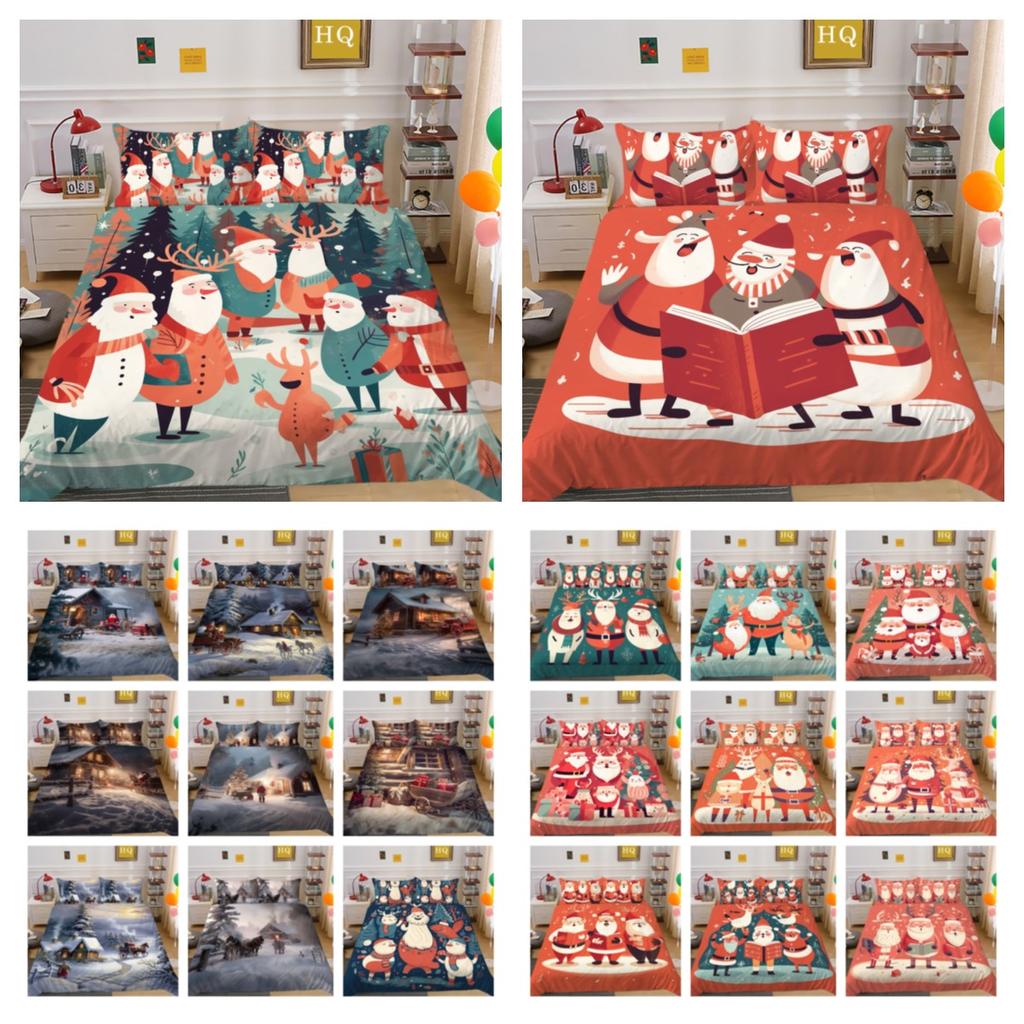 3D Christmas Printing Bed Set Cover King Size Polyester Bedding Set Boy Kid High Quality Bed Clothes