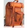 Rucksack Genuine Brown Messenger Bag Leather Backpack Laptop Travel