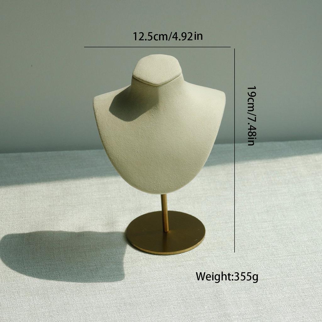 Beige Jewelry Display Props with Metal Base Earring Necklace Organizer Holder Jewelry Counter Earrings Rings Display Stand