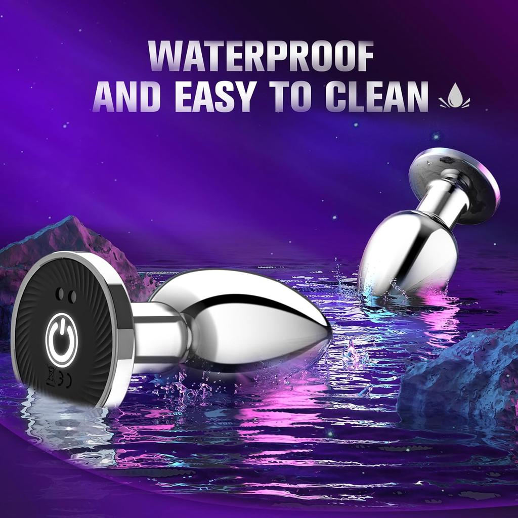 Metal Remote Control Vibration Anal Plug Stainless Steel Butt Plug for Vaginal/Prostimulate Use, Erotic Sex Toy Gift for Couples