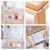 Glass Jewelry Box Vintage Jewelry Organizer Box with Hinged Lid and Mirrored Bottom Transparent Desktop Decorative Golden