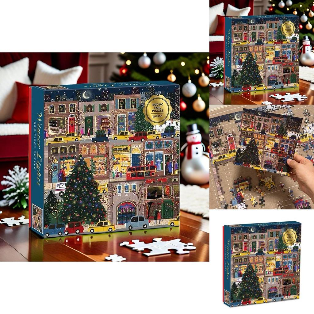 Winterliches Weihnachtliches Straßenbild Muster Puzzle Spielzeug Für Erwachsene Und Zum Stressabbau