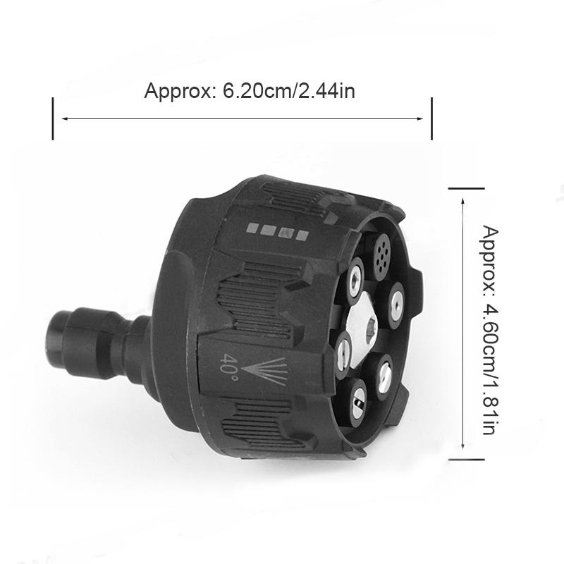 SEAMETAL 6 In 1 Nozzle High Pressure Washing Nozzle 1/4 Quick Connector Rotating Car Washer Spray Nozzle