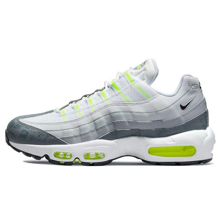 Nike Air Max 95 Logos Pack - White Neon Men Sneakers Cool-Grey Wolf-Grey Black DH8256-100 42.5