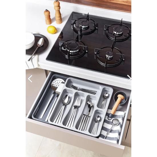 

Practical Drawer Spoon and Ladle Holder with One Side Extendable