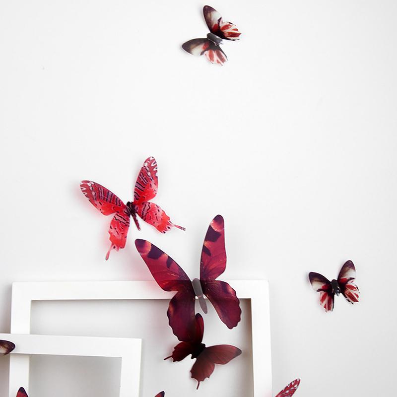 

1 комплект многофункциональных DIY подарочных бабочек домашнего декора наклейки на стену красочные 3D стереоскопические