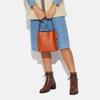 New COACH Mollie Leather Bucket Bag, Handbag, Shoulder Bag, Crossbody Bag Trumpets Women's Sunset Red CB901-QBUOJ