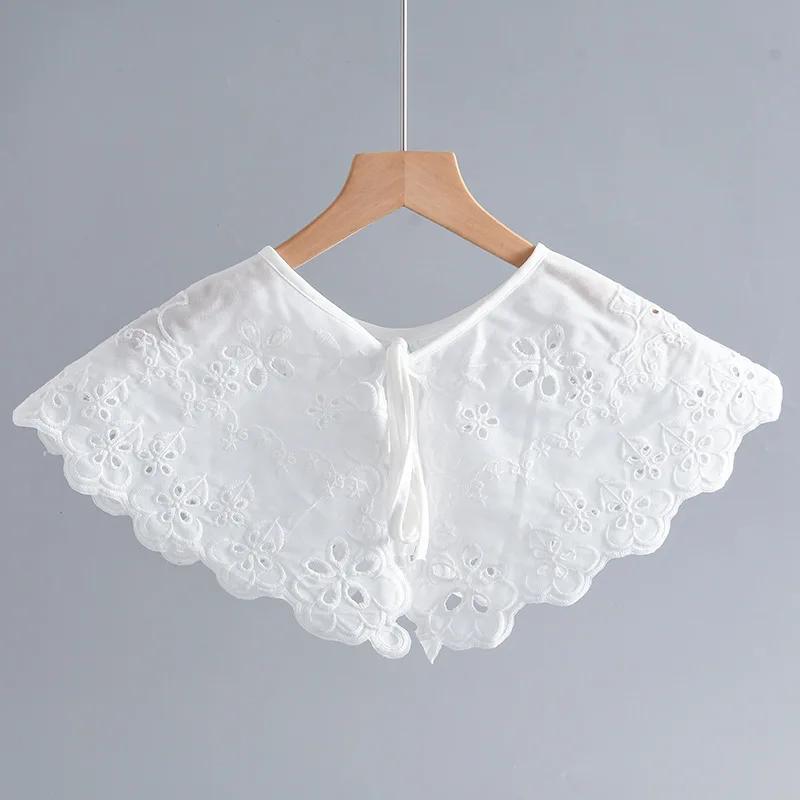 

Съемные воротниковые шали с полым воротником для женщин, белые накидки на плечи с лацканами, маленькая накидка с ложным воротником, свитер с маленькой накидкой, ложный воротник