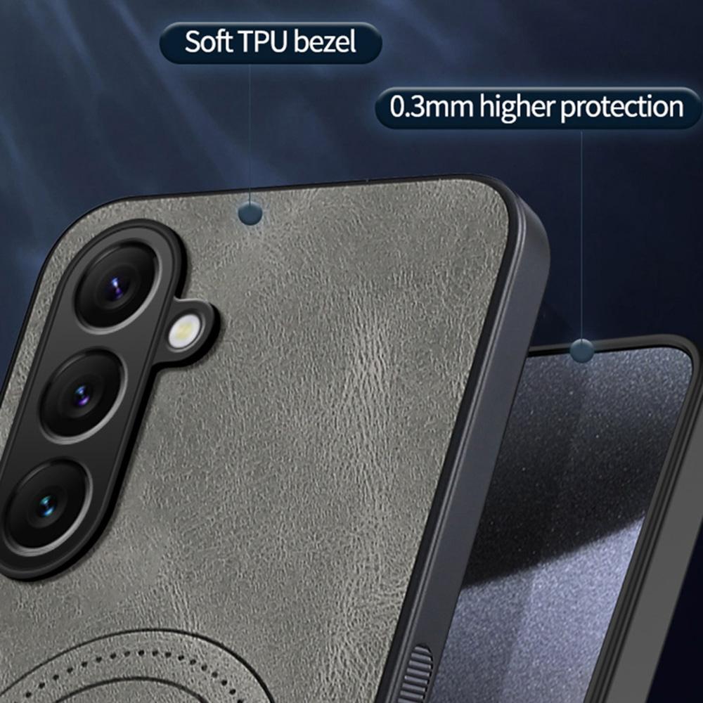 For Samsung Galaxy A36 5G Magnetic Case Nappa Texture PU Leather TPU Phone Back Cover