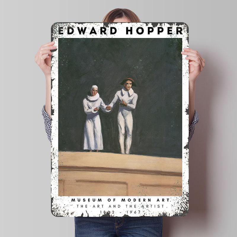 

Edward Hopper Painting Metal Poster Customized Wall Art Retro Vintage Tinplate Signs for Gamer Room Decoration At Home Wand Deko 7.9x11.8In(20x30cm)