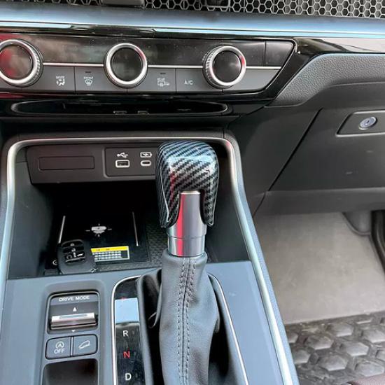 Carbon Fiber Look Gear Shift Knob Cover Trim 1pcs For Honda CRV CR-V -2025