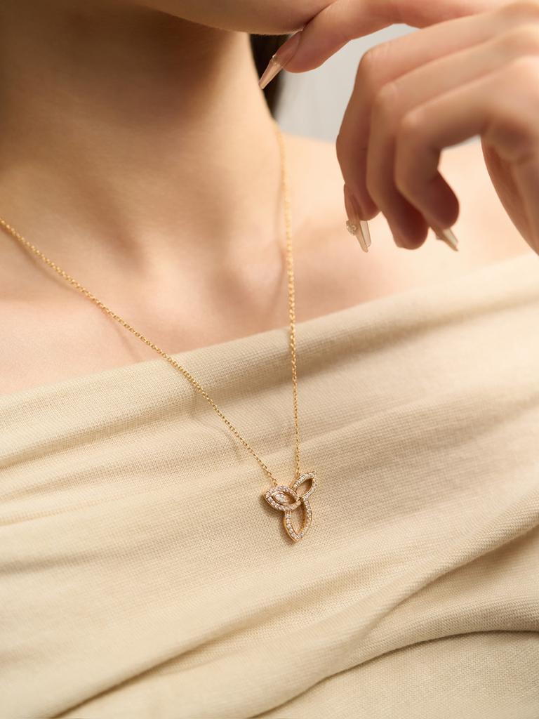 12 Minute Horse Eye Diamond Clover Pendant Diamond Necklace 18k Thick Gold Electroplated Daily Wear, Gift Banquet