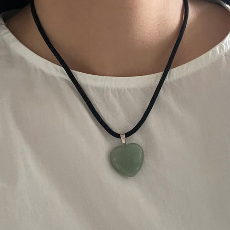 OUI SAY YES! Gemstone Heart Necklace_NC290
