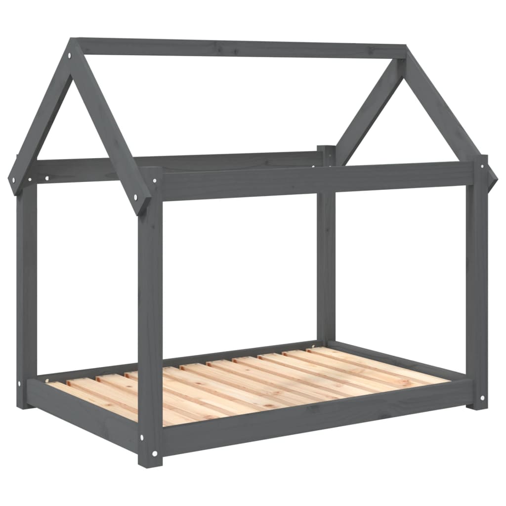 Vidaxl Dog Bed, Grey, 101X70X90 Cm, Solid Pine Wood