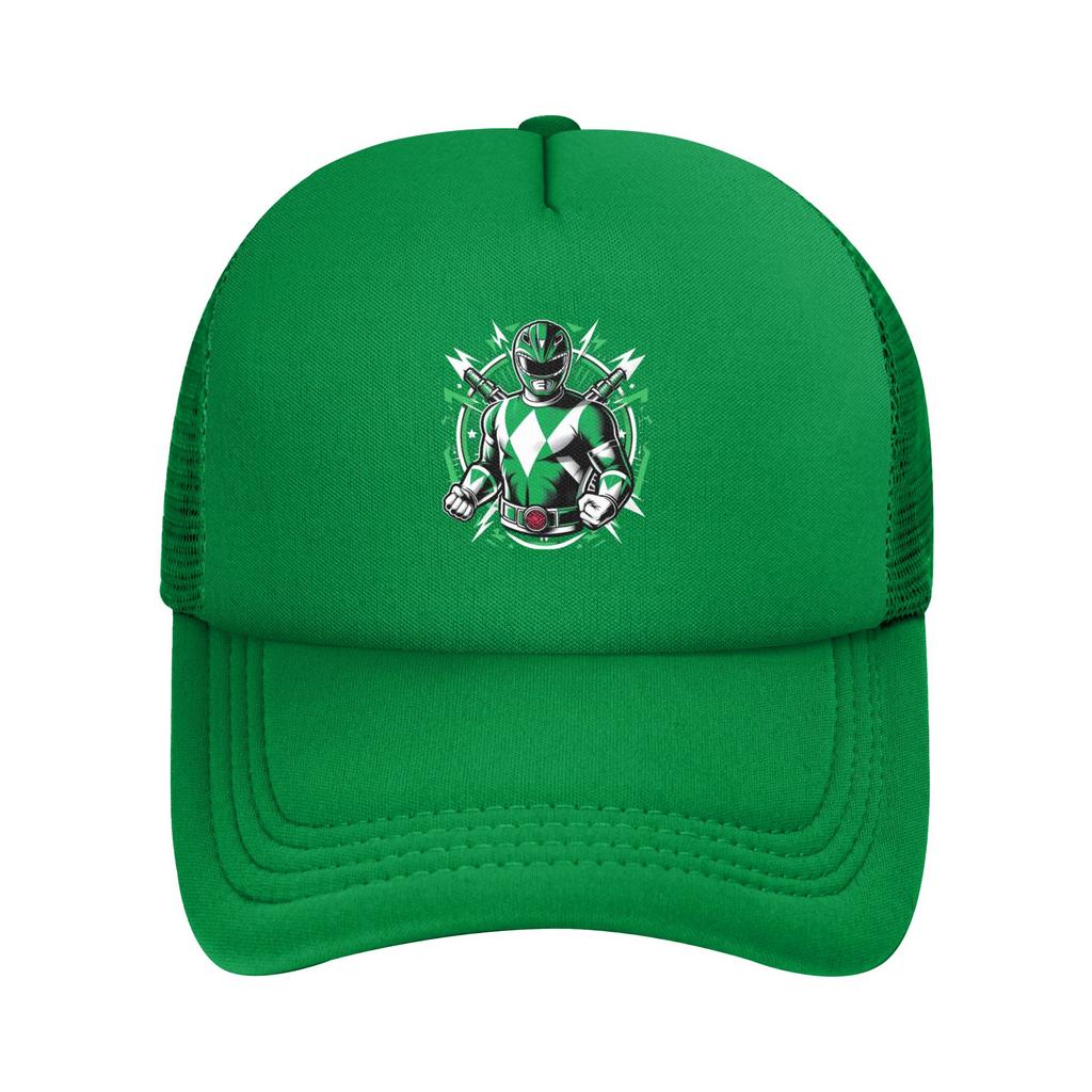 White Tiger Power Rangers Trucker Hat Adult Vintage Mesh Baseball Cap Polyester Breathable Sports Cap