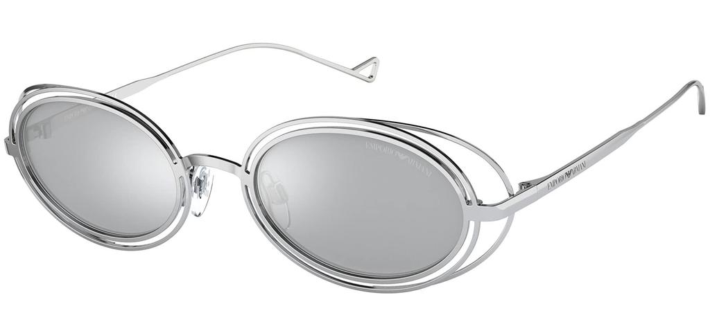 Emporio Armani Women's Sunglasses EA2118 30156G Silver/Light Grey Flash Silver Lens 50