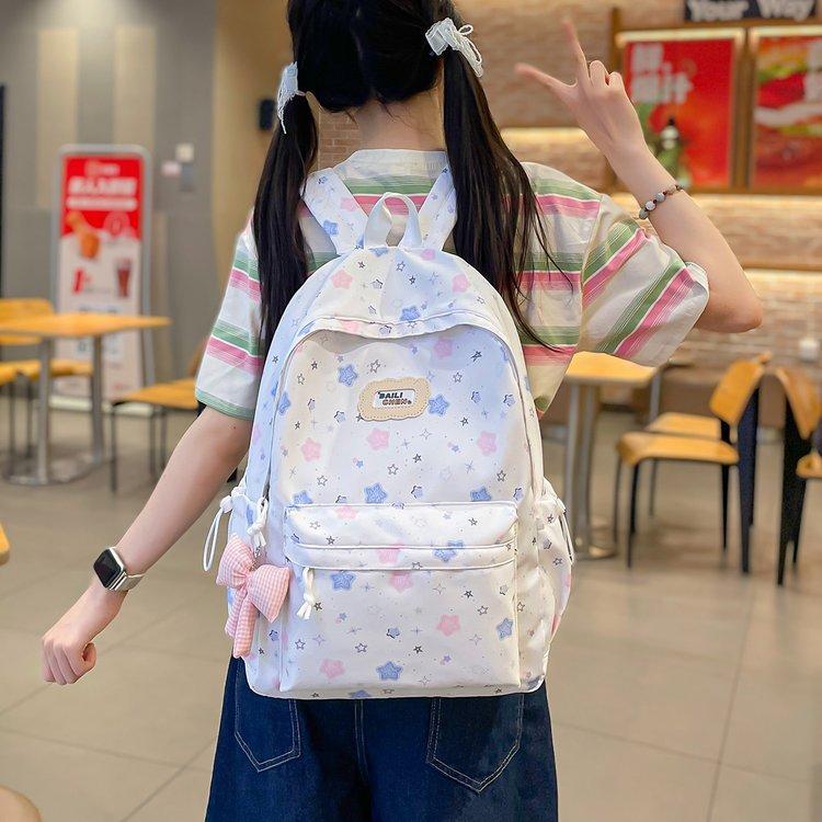 Schoolbag Schoolbag Junior High School Student College Student Cute Stars Versatile High Value New High School Large Capacity Backpack Backpack