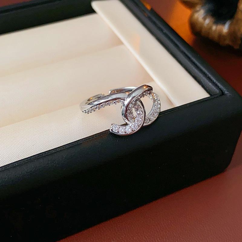 5A Grade Zircon Bauhinia Pattern Open Ring - Luxurious, Versatile, Exquisite Jewelry for Women