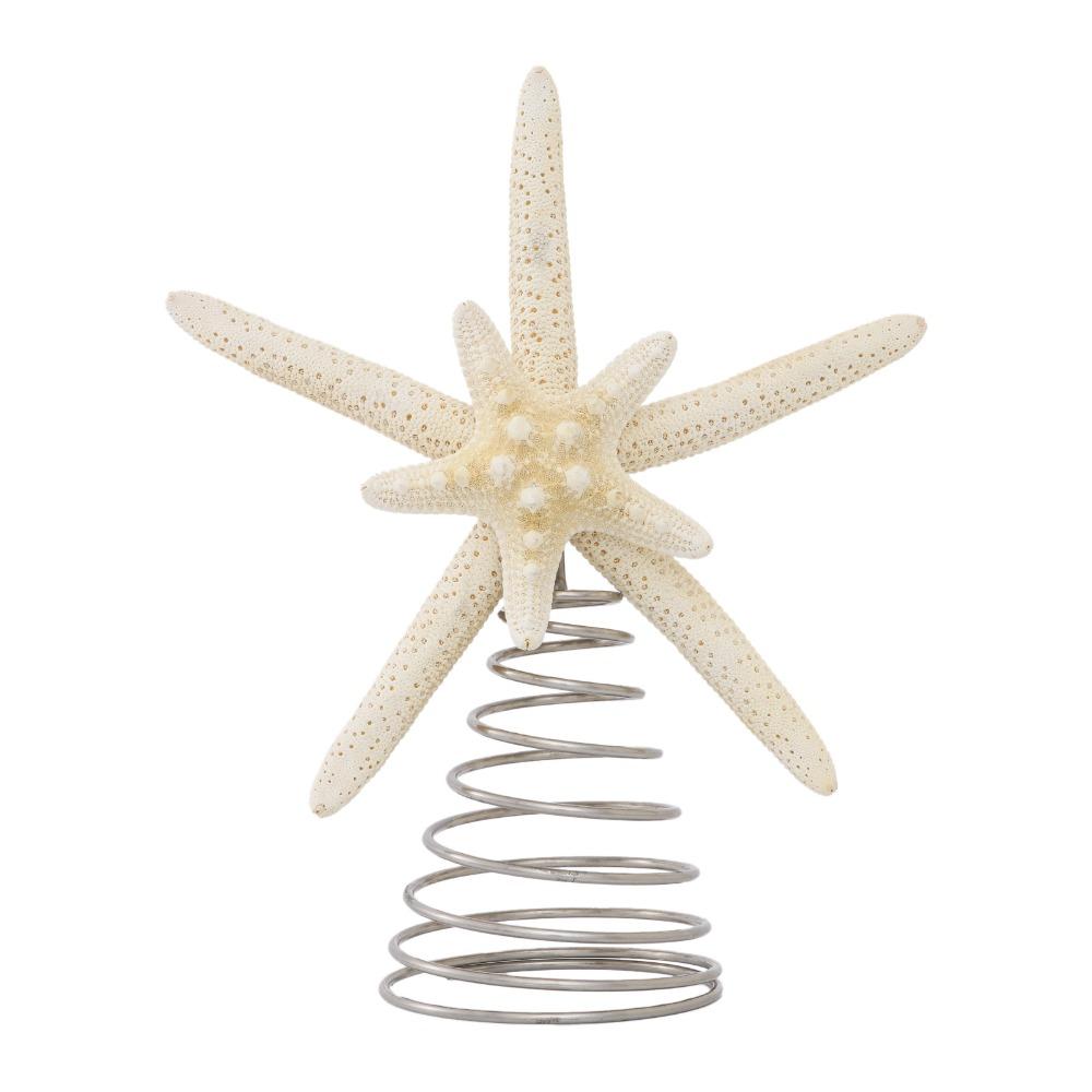 

Handmad Star Treetop Decorations Collectible Starfish Treetop Ornament Home Office Party белый