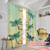 2pcs 2D Flat Printing Window Drapes Dragonfly Scroll Motivational Wall Polyester Without Electricity Festive Holiday Use for All