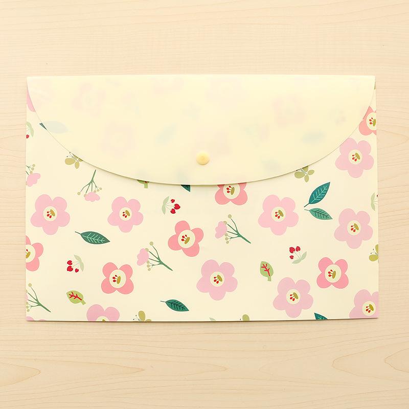 1PC Waterproof Multi Pocket Plastic Kawaii A4 File Folder Bag Document Paper Organizer Case Office School Stationery Supplies