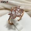 Kinel – bague à fleurs en Zircon blanc pour femmes, bijoux de mariage de luxe pour mariée
