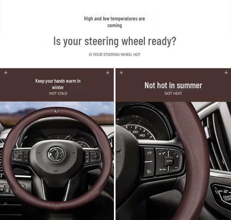 Genuine Leather Steering Wheel Cover for Dongfeng Fengshen AX7, S30, AX5, AX3, A60, L60, H30 Cross, A30