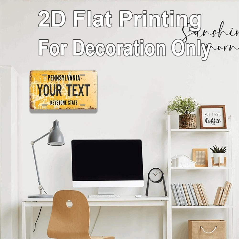 2D Flat Custom Metal Sign 6x12in Personalized Text Durable Wall Decor