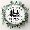 Segno Metallico Divertente a Forma di Camper Vintage Decorazione Murale Design Rustico da Campeggio