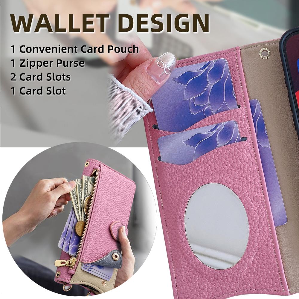 For Samsung Galaxy S25 Ultra Wallet Case Fishtail Design Leather Phone Cover with Mirror/Stand/Strap